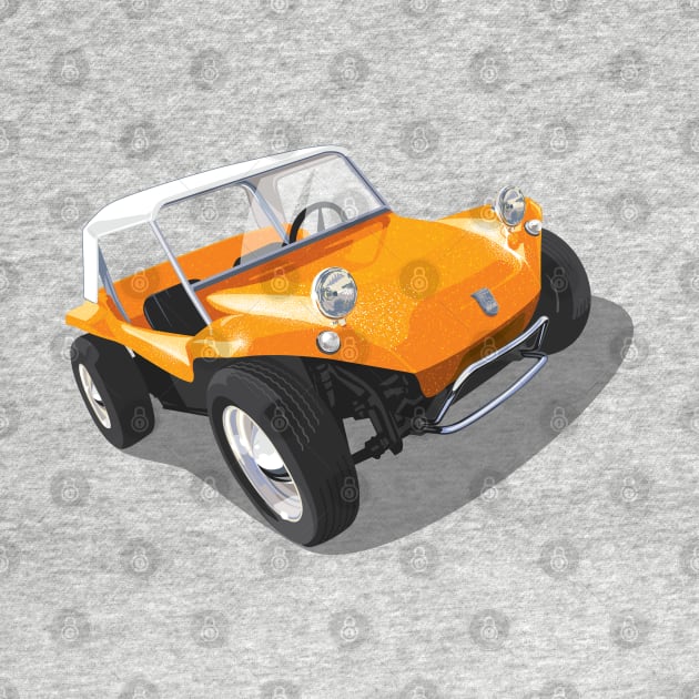 beach buggy in orange by candcretro